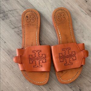 Tory Burch Burnt Orange Leather Sandals